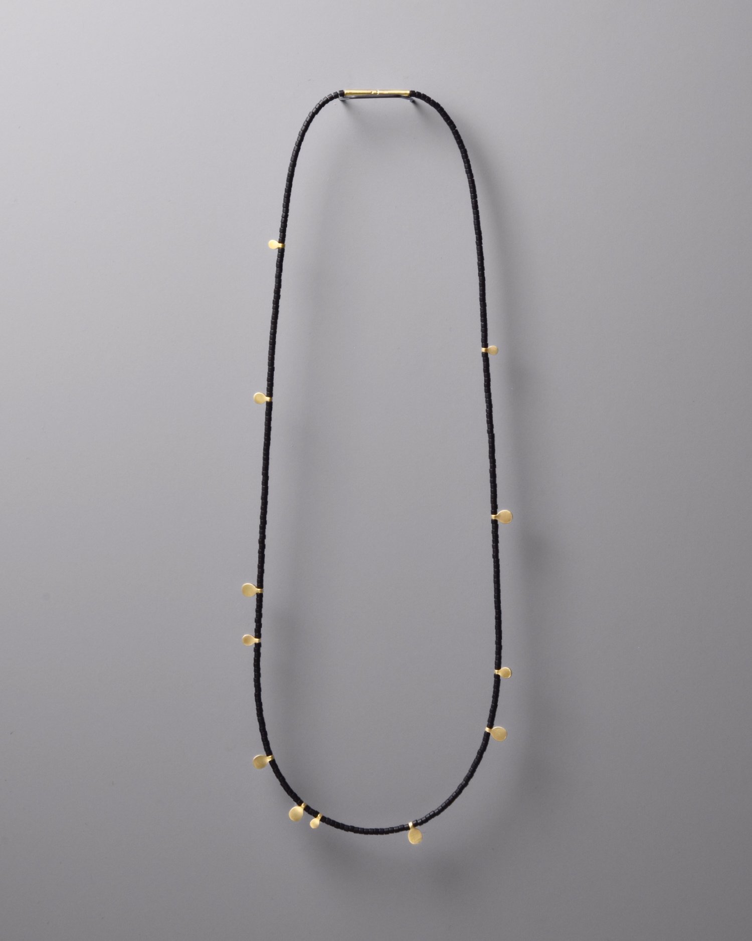 Ariel Necklace | Contemporary Black Beaded Necklace with 18k Gold